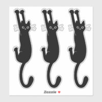 Black Cat Hanging On | Funny Kitty Vinyl Stickers