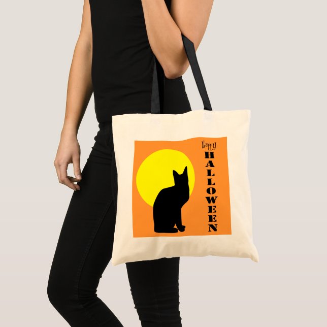 Black Cat Happy Halloween Bag (Front (Product))