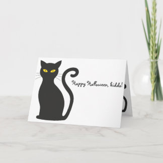 Black cat: Happy Halloween, kiddo! Card