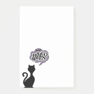 Black cat happy halloween post-it notes