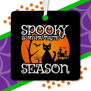 Black Cat Haunted Spooky Season Happy Halloween Metal Tree Decoration