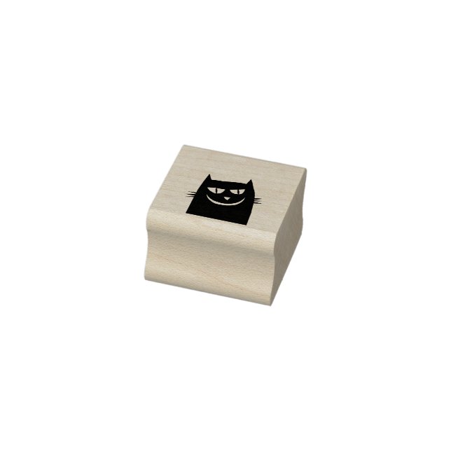 black cat head art stamp (Stamp)
