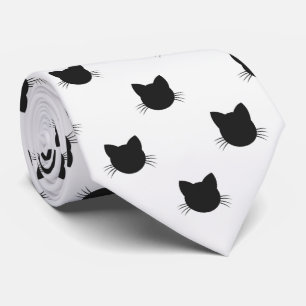 Black cat heads Neck Tie
