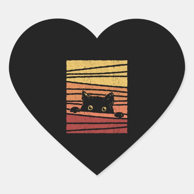 Black Cat                        Heart Sticker (Front)
