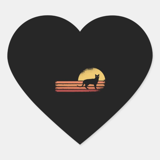 Black Cat                      Heart Sticker (Front)