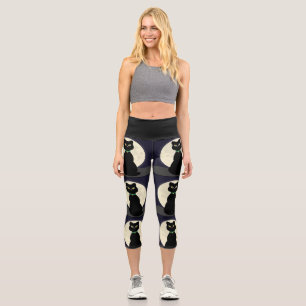 BLACK CAT HIGH WASIT CAPRI YOGA LEGGINGS