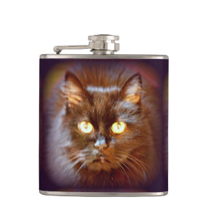 black cat hip flask