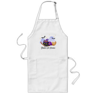 Black Cat Hisses – Halloween Witch Cat Long Apron