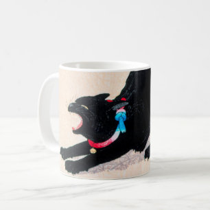 Black Cat Hissing Fine Art by Hiroaki Takahashi Coffee Mug