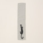 Black Cat Holding On | Funny Kitty Lover's Novelty Scarf<br><div class="desc">Complete your outfit with this fun feline fashion accessory. Crazy black cat is hanging on to this cool scarf. Makes an original novelty gift for kitty lovers! Visit Jenn's Doodle World for more products featuring this original black cat design. ©Jenn Inashvili</div>