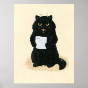 Black Cat Home Sweet Home Rescue Shelter Cute Poster