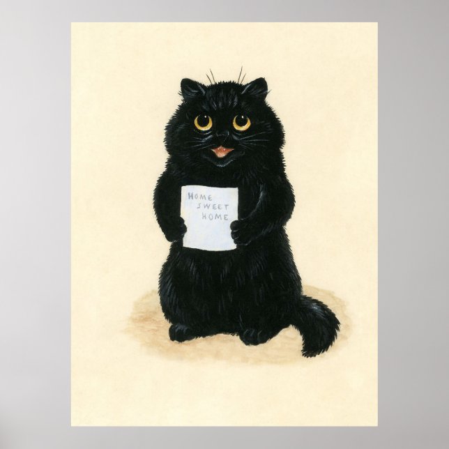 Black Cat Home Sweet Home Rescue Shelter Cute Poster (Front)