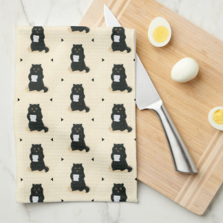 Black Cat Home Sweet Home Rescue Shelter Cute Tea Towel