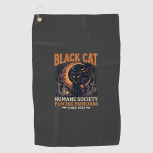 Black Cat Humane Society Halloween Crescent Moon L Golf Towel