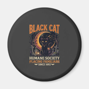 Black Cat Humane Society Halloween Crescent Moon L Magnet