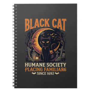 Black Cat Humane Society Halloween Crescent Moon L Notebook