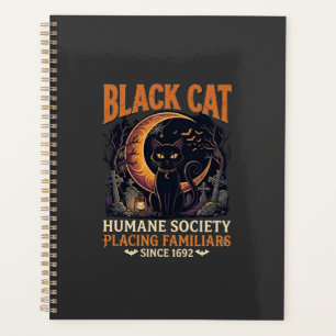 Black Cat Humane Society Halloween Crescent Moon L Planner