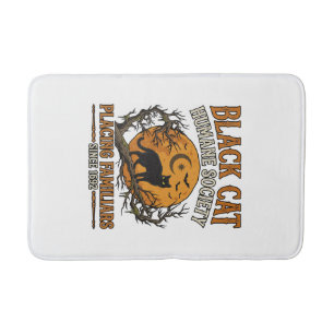 Black Cat Humane Society Halloween Full Moon Bats_ Bath Mat