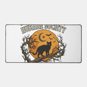 Black Cat Humane Society Halloween Full Moon Bats_ Desk Mat