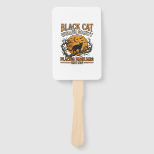 Black Cat Humane Society Halloween Full Moon Bats_ Hand Fan