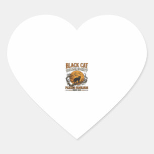 Black Cat Humane Society Halloween Full Moon Bats_ Heart Sticker