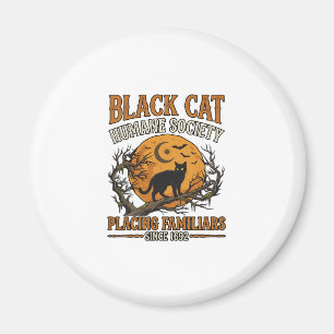 Black Cat Humane Society Halloween Full Moon Bats_ Magnet