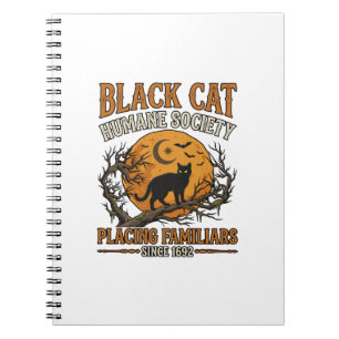 Black Cat Humane Society Halloween Full Moon Bats_ Notebook