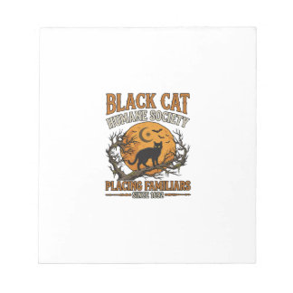 Black Cat Humane Society Halloween Full Moon Bats_ Notepad