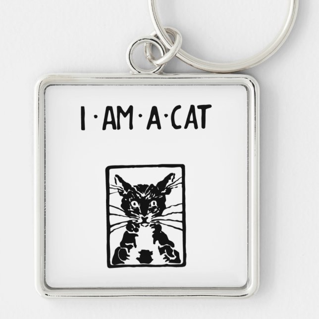 Black Cat I am a Cat Cat Lover Key Ring (Front)