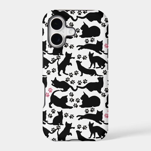 Black Cat Icon with Paws (Back)