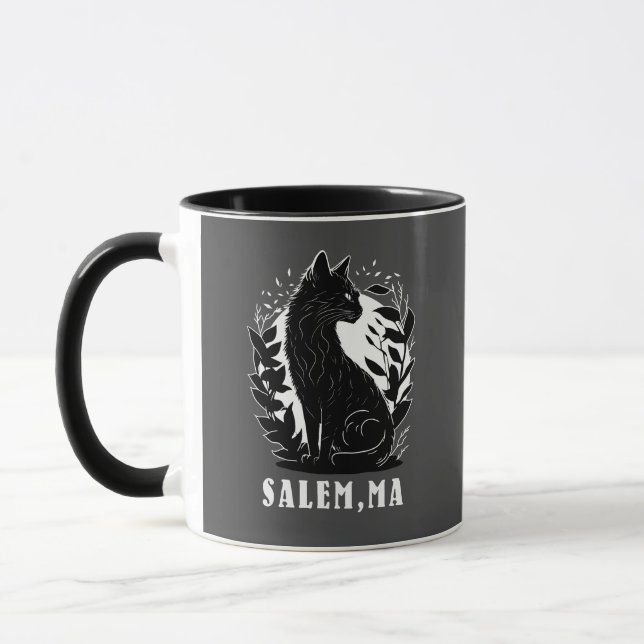 Black Cat Illustration | Salem Mug (Left)