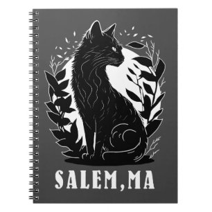 Black Cat Illustration   Salem Notebook