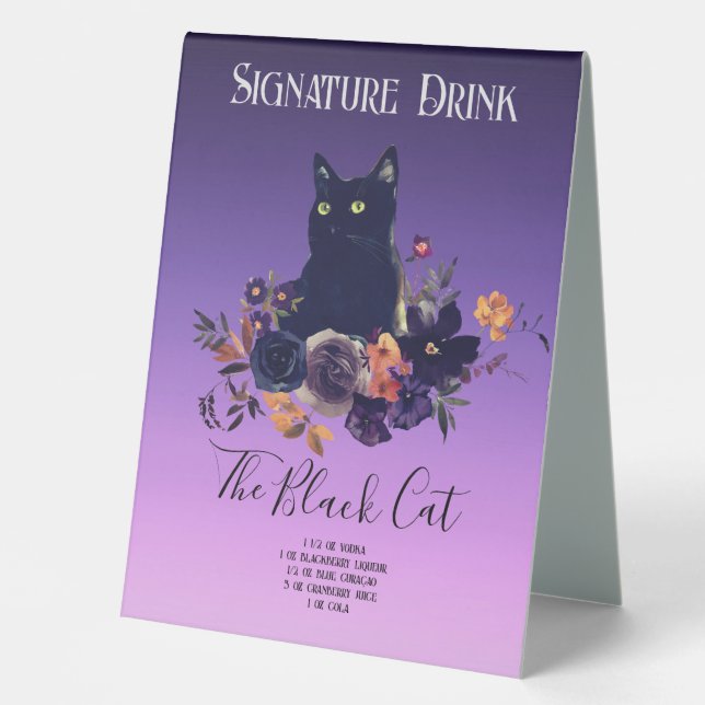 Black Cat Illustration Signature Drink Wedding (Front)