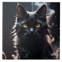 Black Cat in a Haze of Smoke
