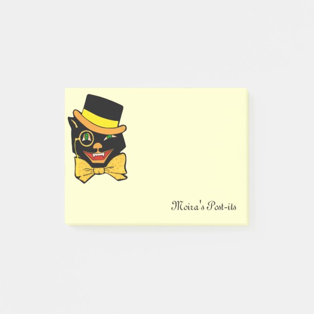 Black Cat in a Top Hat Post-it Notes (Front)
