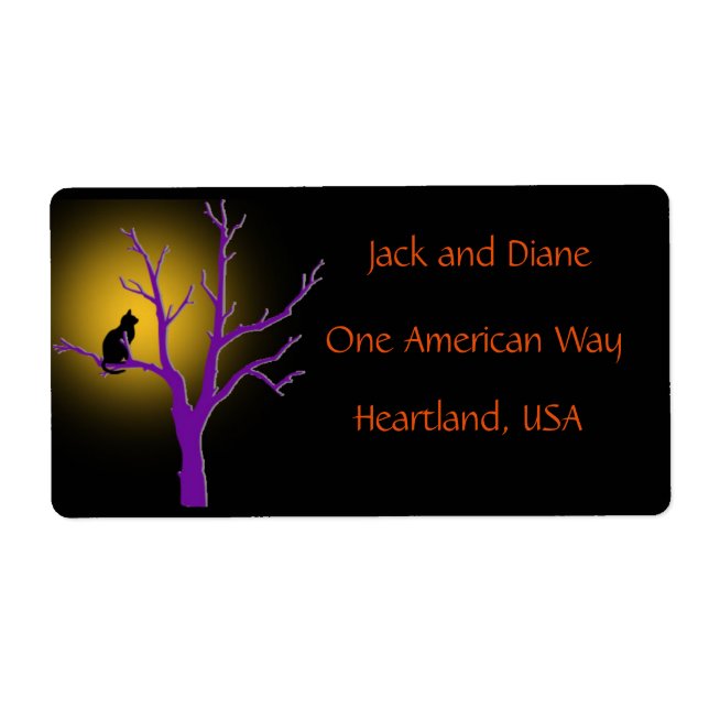 Black Cat in a Tree Label (Front)