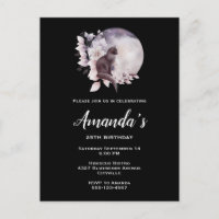 Black Cat in Front of a Magical Full Moon Birthday