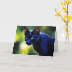 Black Cat in Oil Style Art Note Card