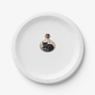 Black Cat in Potion Bottle Classic T-Shirt Paper Plate