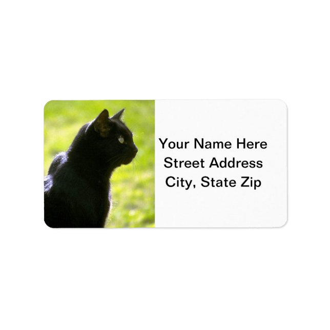 Black Cat in Profile Label (Front)