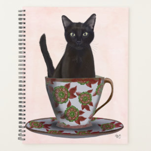 Black Cat in Teacup Planner