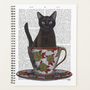 Black Cat in Teacup Planner