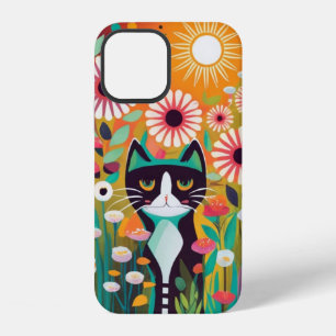 Black Cat in The Garden iPhone 12 Case
