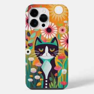 Black Cat in The Garden iPhone 14 Pro Max Case