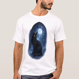 Black Cat in the moonlight T-Shirt