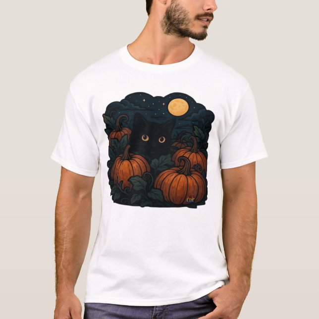 Black Cat in the Patch Classic T-Shirt (Front)