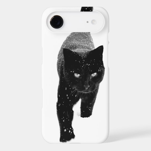 Black Cat in the Snow Photo Case-Mate iPhone Case (Back)