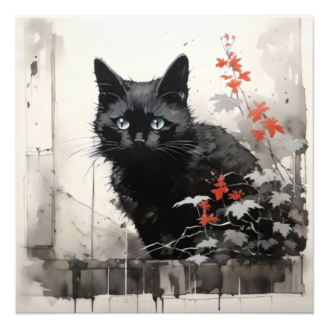 Black Cat Ink Photo Print (Front)
