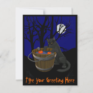 Black Cat Invitations Personalised Halloween Cards