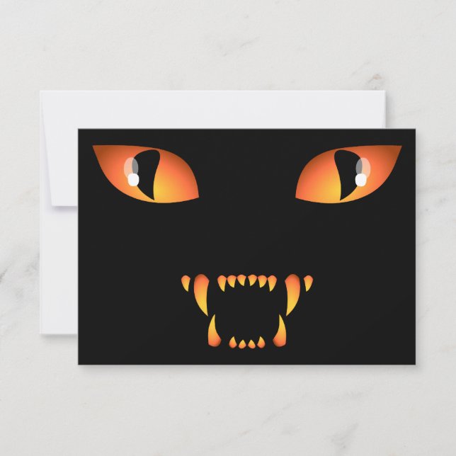 Black Cat Invitations Personalised Halloween Cards (Front)